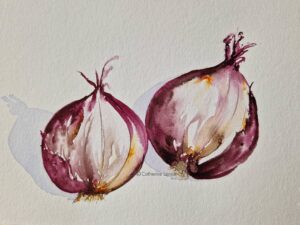 2 oignons rouges prêts a être déguster