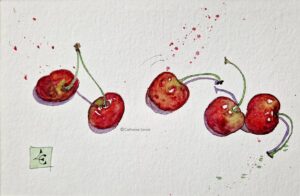 cerise sur le gateau l'aquarelle est rouge
