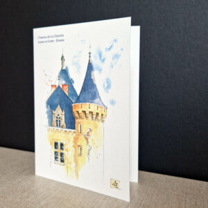 Chateau à l'aquarelle sous forme de carte postale