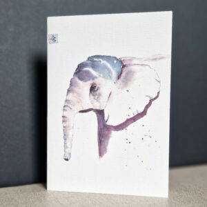 Aquarelle elephant - carte postale du portrait d'un jeune éléphant
