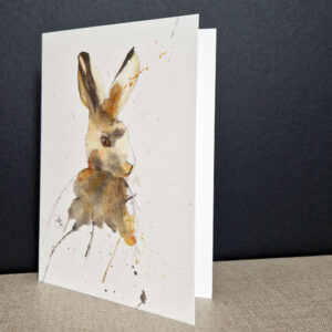 lapin ocre aquarelle animal carte d'art catherien lanoe