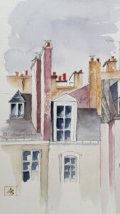 Toits de paris a l'aquarelle